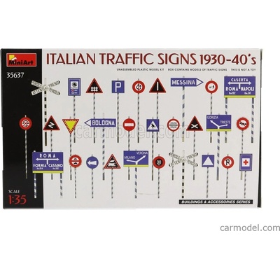 Miniart Accessories Segnali Stradali Italian Traffic Signs 1930-1940 / 1:35