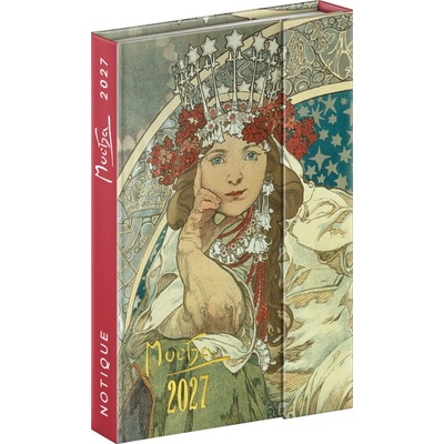 NOTIQUE Magnetic weekly planner Alphonse Mucha 11 x 16 cm 2027
