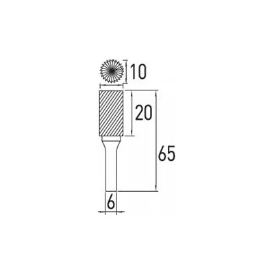 HOEGERT Stopková fréza s B-zuby 10x20 mm