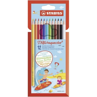 STABILO Pastelky akvarelové STABILOaquacolor, 12 ks