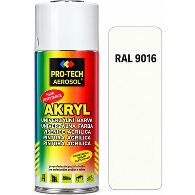 PRO-TECH akrylová farba v spreji 400 ml – biela dopravná (RAL 9016)