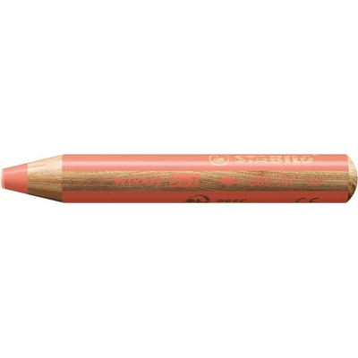 Stabilo Woody 3 in 1 Pastel farebná okrúhla hrubá ceruzka pastelovo červená 880 301