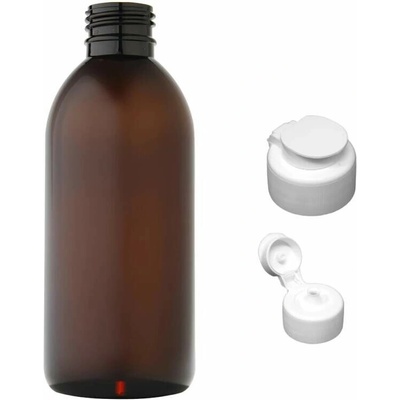 Tera plastová lahvička hnědás bílým dávkovacím víčkem 250 ml