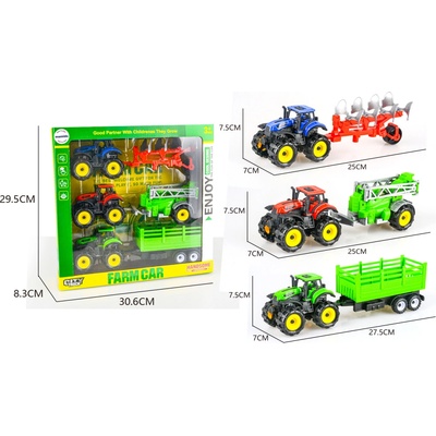 Mamido Sada tří farmářských traktorů s vlečkou