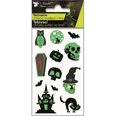 Anděl Tetovací obtisky svítící ve tmě Halloween 10,5 x 6 cm 16051