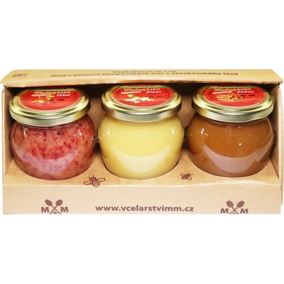 Včelařství M+M medové krémy višeň zázvor skořice 3 x 250 g