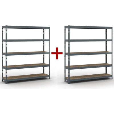 B2B Partner Policový regál 1+1 ZDARMA, 1786x1600x400 mm, nosnost 350kg 540043