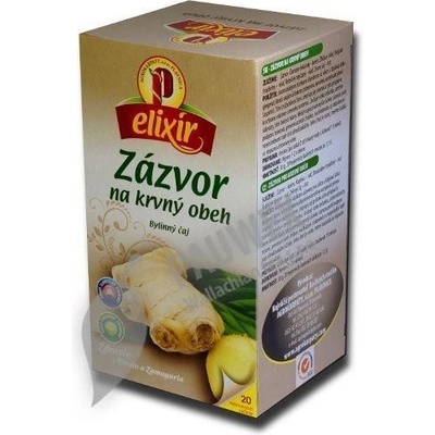 Agrokarpaty Bylinné čaje Elixír zázvor na krevní oběh 20 x 1,5 g