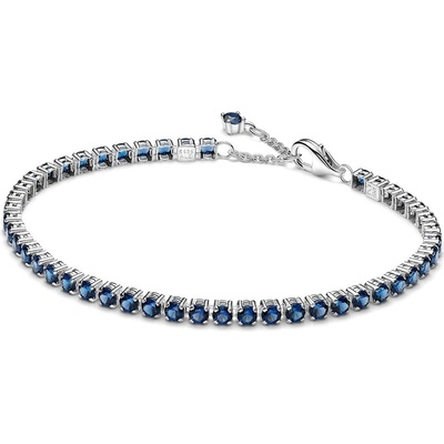 Pandora Tenisový stříbrný náramek s modrými zirkony Timeless 591469C02 16 cm