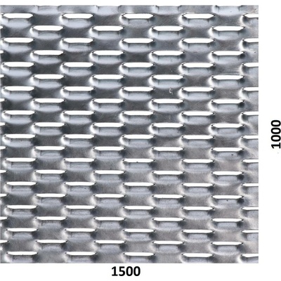 Hliníkový tahokov, kosočtvercové oko: 47x18mm, můstek: 8mm Šířka: 1500mm, Výška: 1000mm