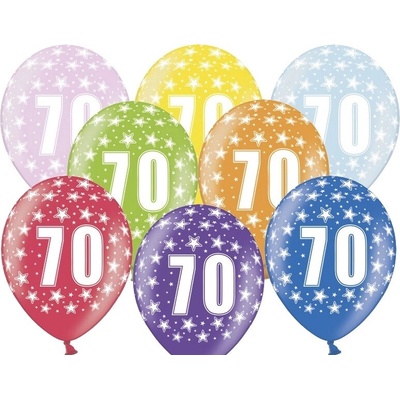 PartyDeco Latexový balón číslo 70 Narodeninový 30 cm