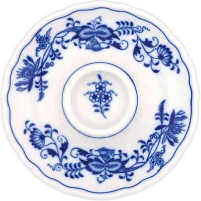 Cibulák kalíšek na vejce nízký talířek 13 cm originální cibulákový porcelán Dubí,10259