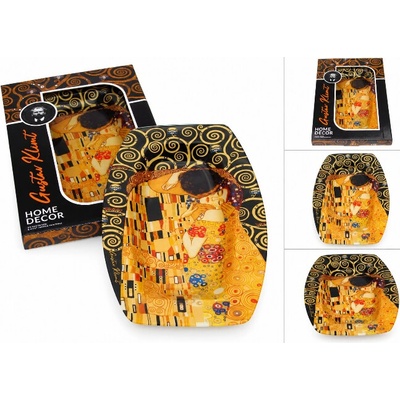 Homedesign MA4014 Miska sklo KLIMT The Kiss čierno zlatý 31 x 21 cm