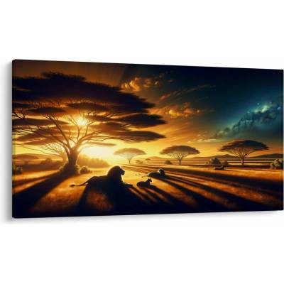 Obraz - Odpočívající lvi, jednodílný 120x70 cm