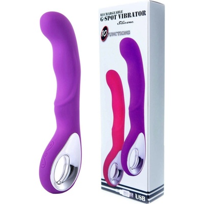 Vibrator G-spot 10 functions USB Purple