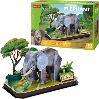 CubicFun 3D puzzle Zvířecí kamarádi Slon 42 ks