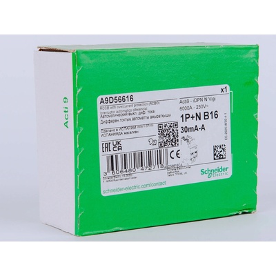 Schneider Electric Kombinovaný prúdový chránič s ističom iDPN 1+N 16A 30mA 6kA A A9D56616 SCHNEIDER