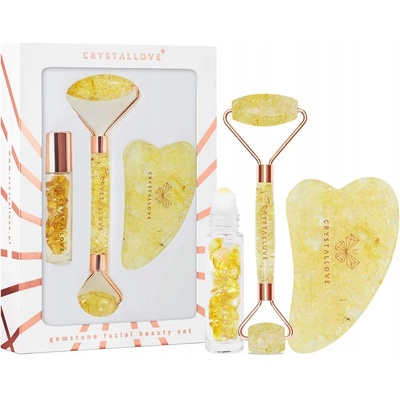 Crystallove Citrine amber beauty set – sada pro masáž obličeje