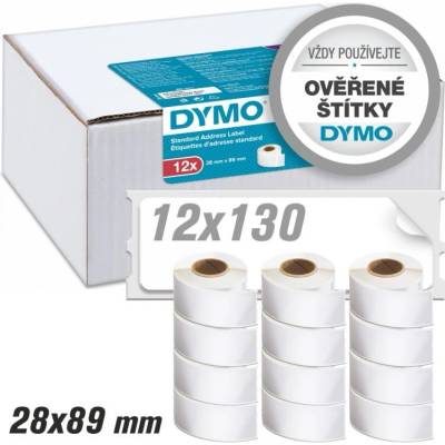 Štítky Dymo LW Standard - permanentní, 28x89 (12x130ks) PROMO