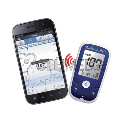 SD Gluco Navii NFC set glukometr + odběr.pero + jehely 10 ks