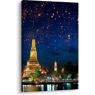 Obraz - Lampióny šťastia, Bangkok, jednodielny 60x90 cm