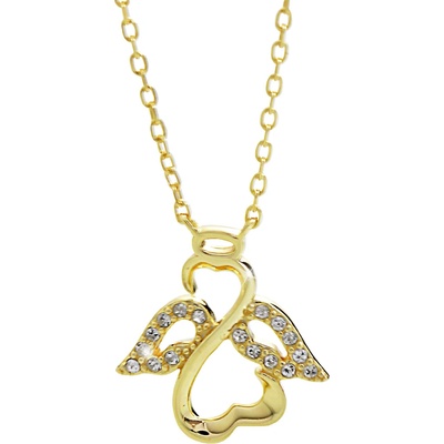 JSB Bijoux Strieborný Anjel s krištáľovými kameňmi Swarovski ® pozlátený 92300406g (Ag 925/1000, 1,97g)