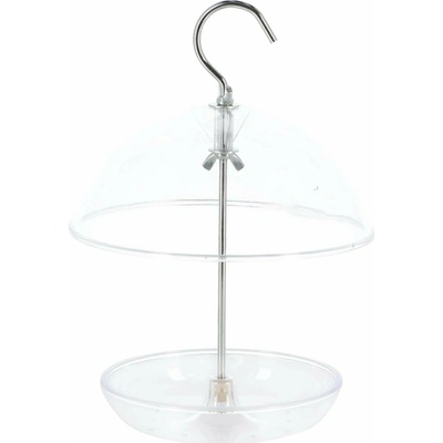 Esschert Design Závesné kŕmidlo pre vtáky Round 21,5 x 15,5 cm plast transparentná