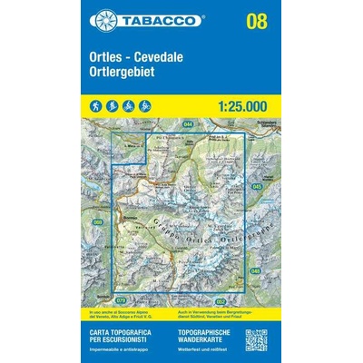 Ortler, Ortles, Cevedale (Tabacco - 08) - turistická mapa | knihynahory.cz