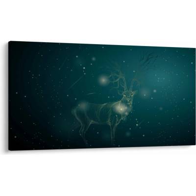 Obraz - Magický jeleň v noci, jednodielne 120x70 cm