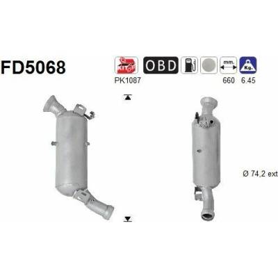 Filter sadzí pevných častíc výfukového systému AS FD5068