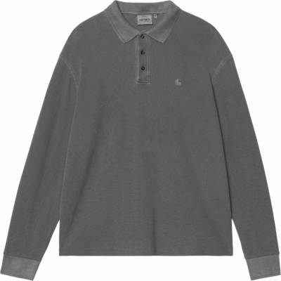Carhartt WIP Waffle Rugby Black Garment Dyed