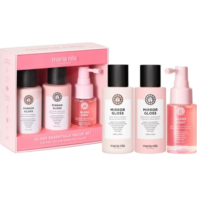 Darčeková cestovná sada pre lesk a uhladenie vlasov Maria Nila Mirror Gloss Essentials Value Set