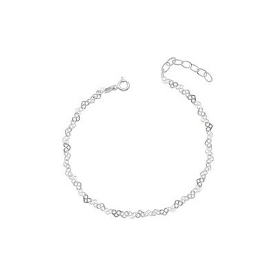 Basics Strieborný náramok Interlinked Hearts B5678