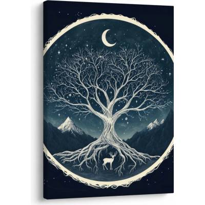 Obraz - Magický strom s jelenem II., jednodílný 50x70 cm