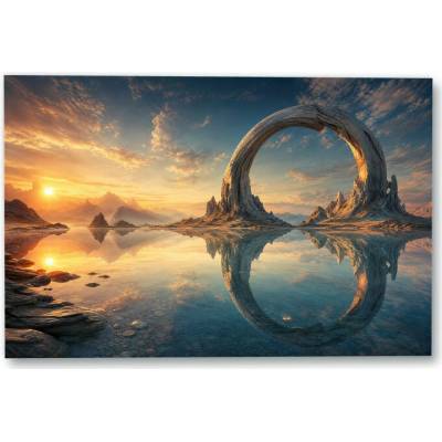 Plakát – Kruhový útvar nad zrcadlovou hladinou Bez rámu Ano Bez rámu 135 × 90 cm