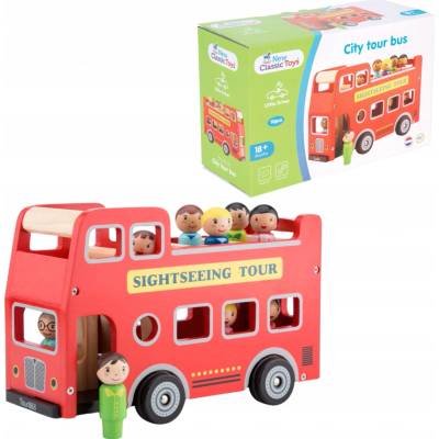 New Classic Toys Dřevěný městský autobus a 9 figurek