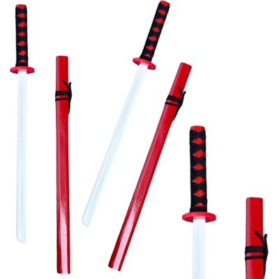 LEAN Toys Dřevěný katana meč tréninková rekvizita červená 70 cm