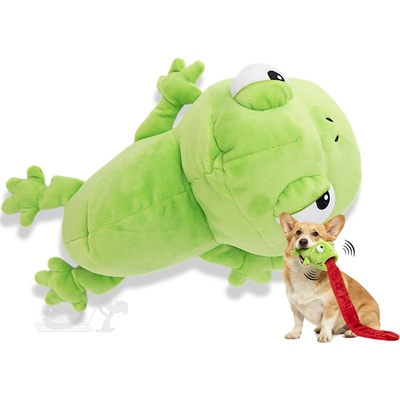Uniq Pets plyšová žába s vytahovacím jazykem a pískátkem 90 cm