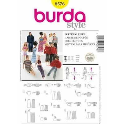 Střih Burda žlutý 8576 - oblečení pro panenky Barbie – Hledejceny.cz