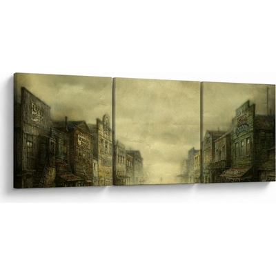 Obraz westernového mestečka, trojdielne 120x40 cm