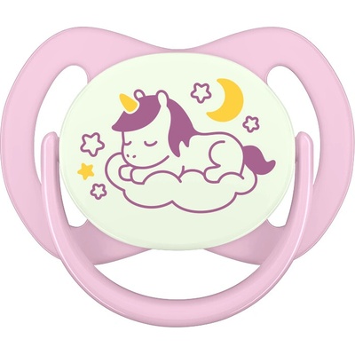 Dentistar noční ortodontický dudlík růžová s koníkem