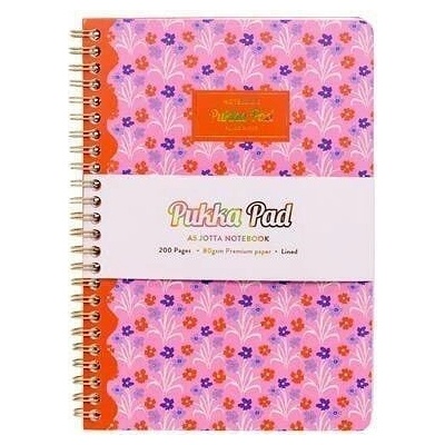 PUKKA Spirálový sešit Floral Jotta Notebook mix barev A5 linkovaný