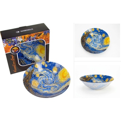 Homedesign MA4047 Miska sklo GOGH Starry night hlboká 25 cm