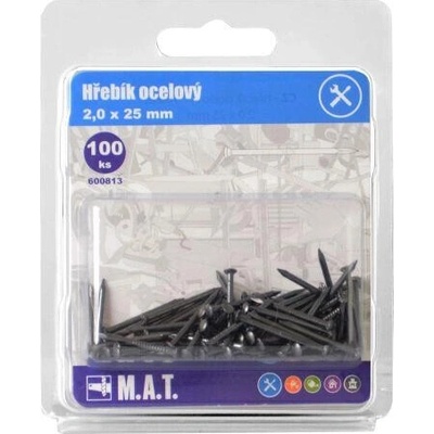 M.A.T. GROUP Oceľové klince 25 × 2,0 mm (100 ks)