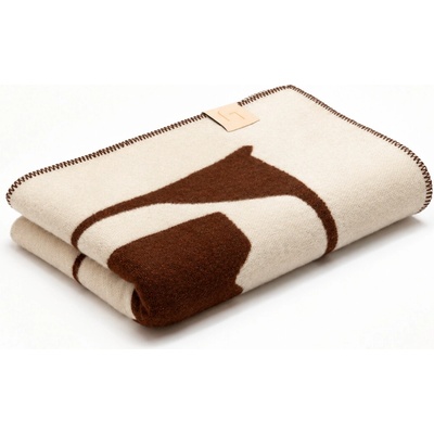 Lejaan Pléd Bold Overlock Bílo-čokoládová 130x200