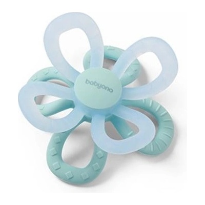 BabyOno silikon kousátko Flower modrá