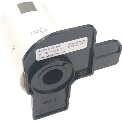 Etikety / štítky pro tiskárny BROTHER QL - typ DK-11207 - kompatibilní - na CD / DVD - bílý filmový podklad - průměr 58 mm - 100 ks