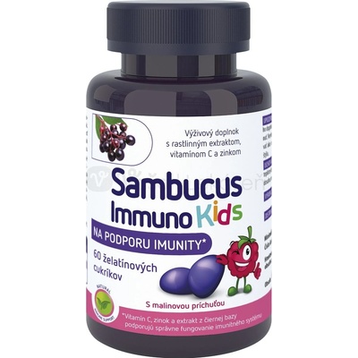 Sambucus Immuno Kids želatínové cukríky malinová príchuť 60 ks
