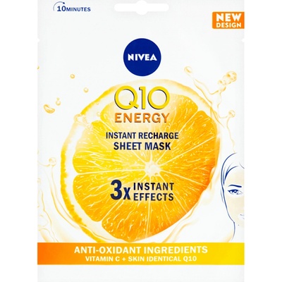 Nivea Q10 Plus C Anti-Wrinkle + Energy 10 minutová textilní pleťová maska 1 ks