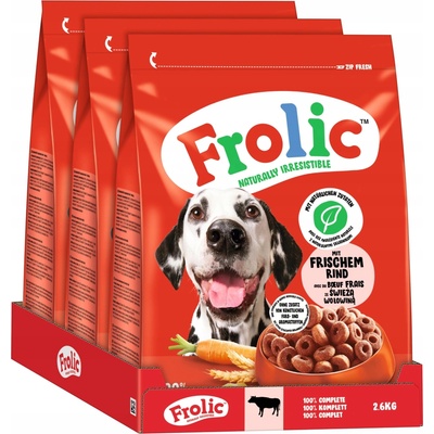 Frolic Naturally Irresistible s čerstvým hovädzím mäsom 3 x 2,6 kg